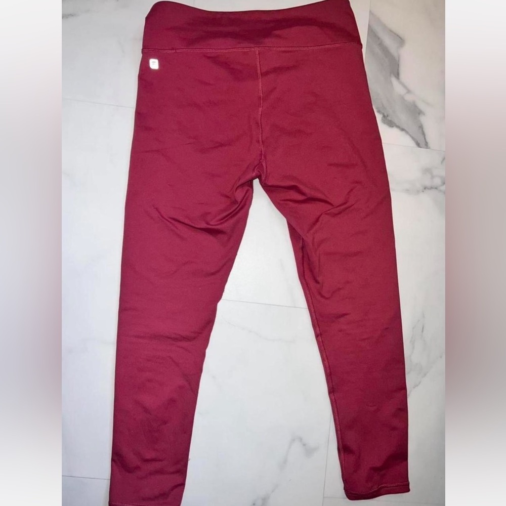 Fabletics Red Leggings Slim Fit Activewear
